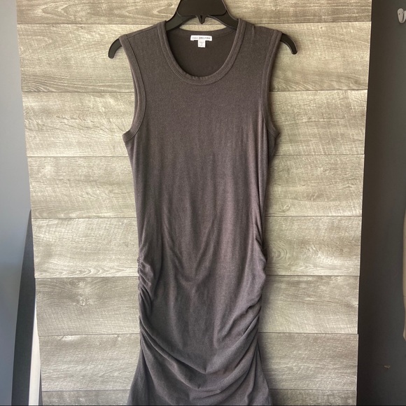 James Perse Skinny crew neck tank gray knit dress - Picture 5 of 11